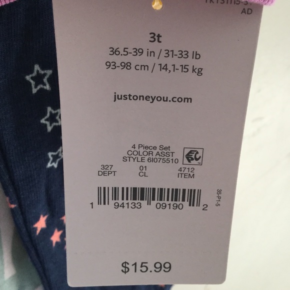 Unicorn 4 piece pajamas - Picture 3 of 3